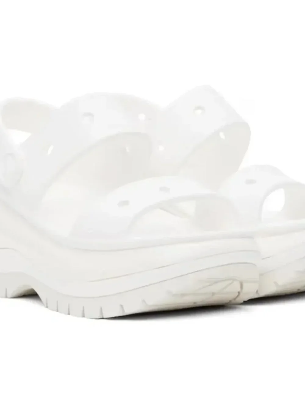Crocs Mega Crush Platform Slip On Sandals White 10
